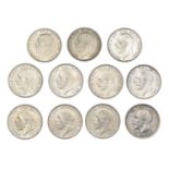 George V, Halfcrowns (11), 1914, 1927 (Proof), 1928 (2), 1929 (2), 1931, 1932, 1933, 1935, 1...