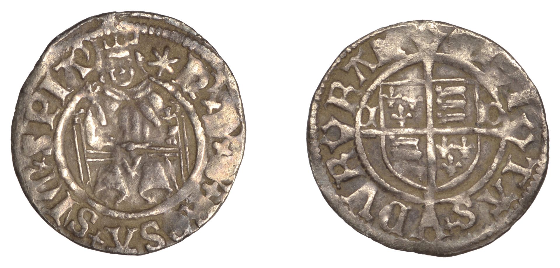 Henry VIII (1509-1547), Second coinage, Penny, Durham, Bp Tunstall, mm. star on obv., cd by...