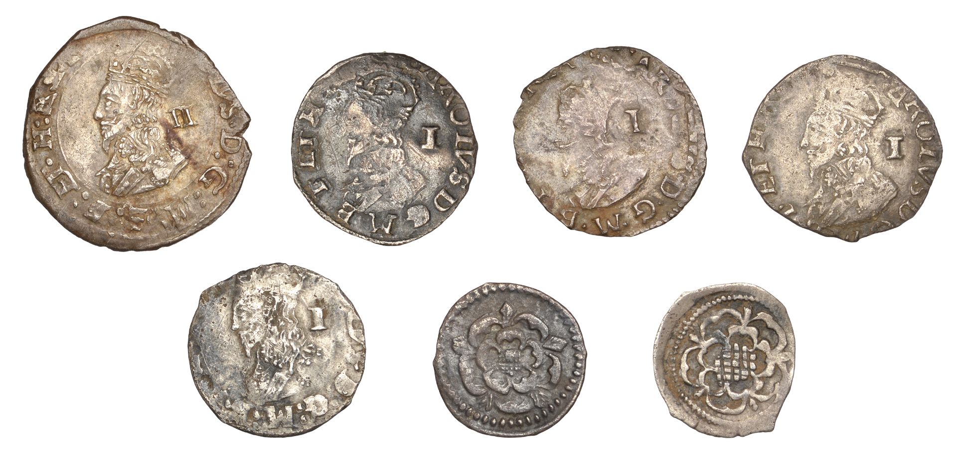 Charles I (1625-1649), Tower mint, Halfgroat, Gp D, fourth bust, mm. uncertain (S 2829); tog...