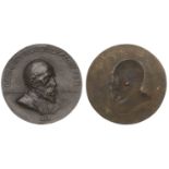 George Frederick Watts, 1904, a cast bronze medal by T. Spicer-Simson, bust right, 122mm (At...