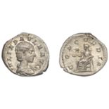 Roman Imperial Coinage, Julia Paula, Denarius, 219-20, draped bust right, rev. Concordia ent...