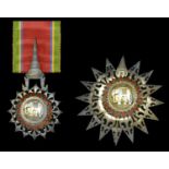 Thailand, Kingdom, Order of the White Elephant, 2nd type, Second Class set of insignia, comp...