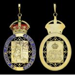 The Order of the Companions of Honour, G.VI.R., neck badge, silver-gilt and enamel, with min...