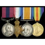 A Great War 'Western Front' D.C.M. group of four awarded to Acting-Sergeant J. Firth, 1st Ba...