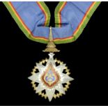 Thailand, Kingdom, Order of the Crown, 3rd (1941) type, Third Class neck badge, 89mm includi...