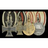 A German Great War Iron Cross group of four Germany, Prussia, Iron Cross 1914, Second Cla...