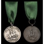 Northumberland Fusiliers Merit Medal 1836 (2), 34mm, silver, for 14 years' service, the obve...