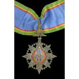 Thailand, Kingdom, Order of the Crown, 2nd type, Third Class neck badge, 84mm including crow...