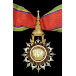 Thailand, Kingdom, Order of the White Elephant, 2nd type, Third Class neck badge, 92mm inclu...