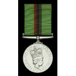 Royal Ulster Constabulary Service Medal, E.II.R. (Const W F Dobson) on 1st type riband, in R...