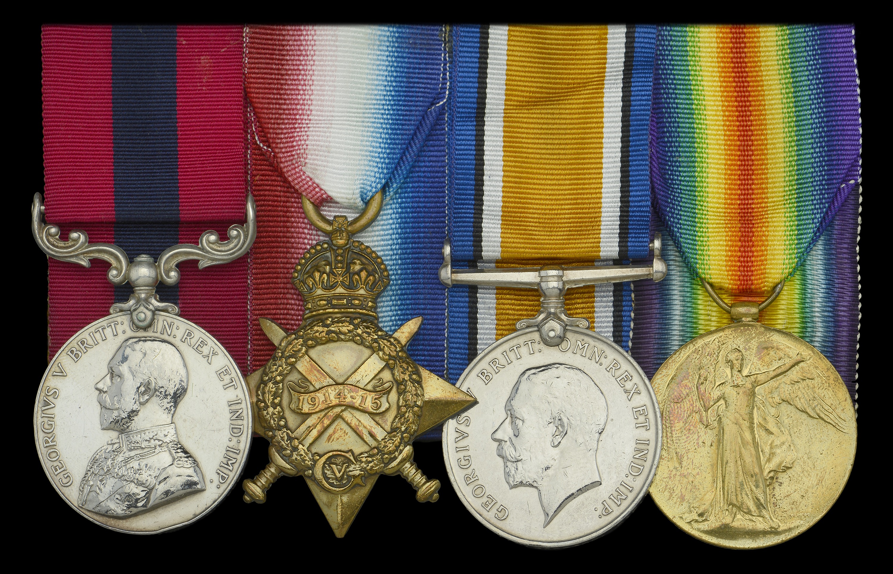 A good Great War 'Gas Alley' D.C.M. group of four awarded to Sergeant H. Gerrard, 9th Battal...