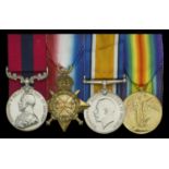 A good Great War 'Gas Alley' D.C.M. group of four awarded to Sergeant H. Gerrard, 9th Battal...