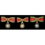 Thailand, Kingdom, Order of the White Elephant, 2nd type, Lady's shoulder badge (3), all 80m...