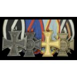 A German Great War Iron Cross group of four Germany, Prussia, Iron Cross 1914, Second Cla...