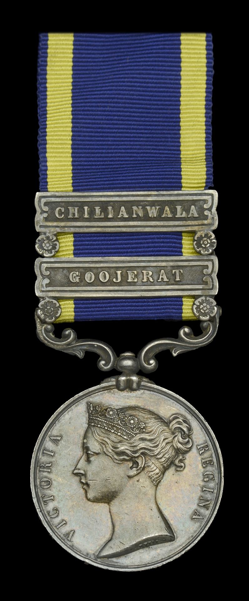 Punjab 1848-49, 2 clasps, Chilianwala, Goojerat (P. Dee, 2nd Eur. Regt.) edge bruising and l...