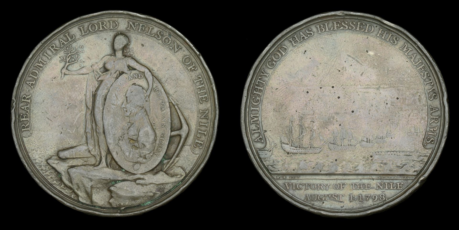 Alexander Davison's Medal for The Nile 1798, bronze, unmounted, edge bruising and polished,...