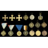 Serbia, Kingdom, First Balkan War Medal 1912 (3), bronze; Second Balkan War Cross (3), bronz...