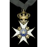 Sweden, Kingdom, Order of the North Star, Commander's neck badge, 79mm including crown suspe...