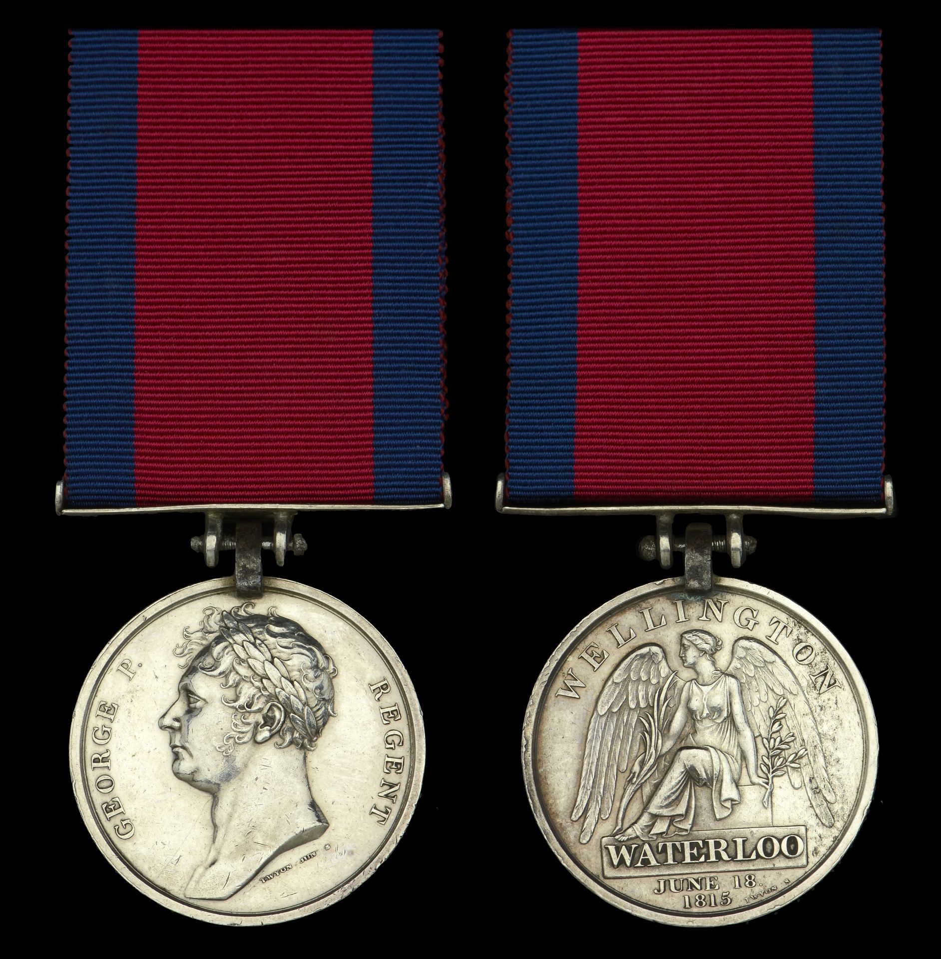 The Waterloo medal awarded to Captain Alexander Home, a Scotsman serving with the 2nd Light...