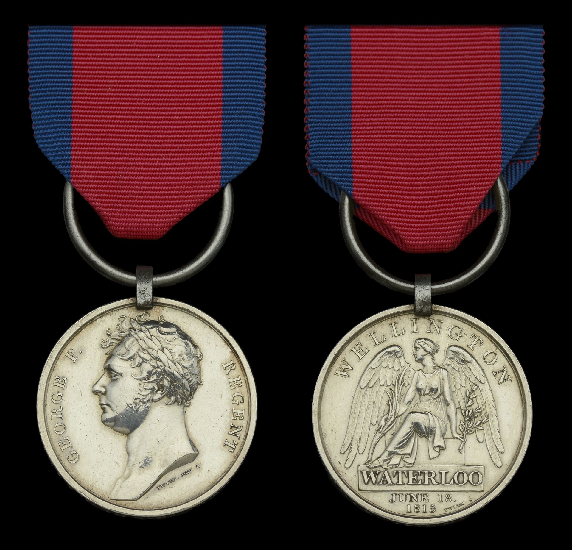 The Waterloo medal awarded to Colonel Patrick Doherty, C.B., K.C.H., who commanded the 13th...