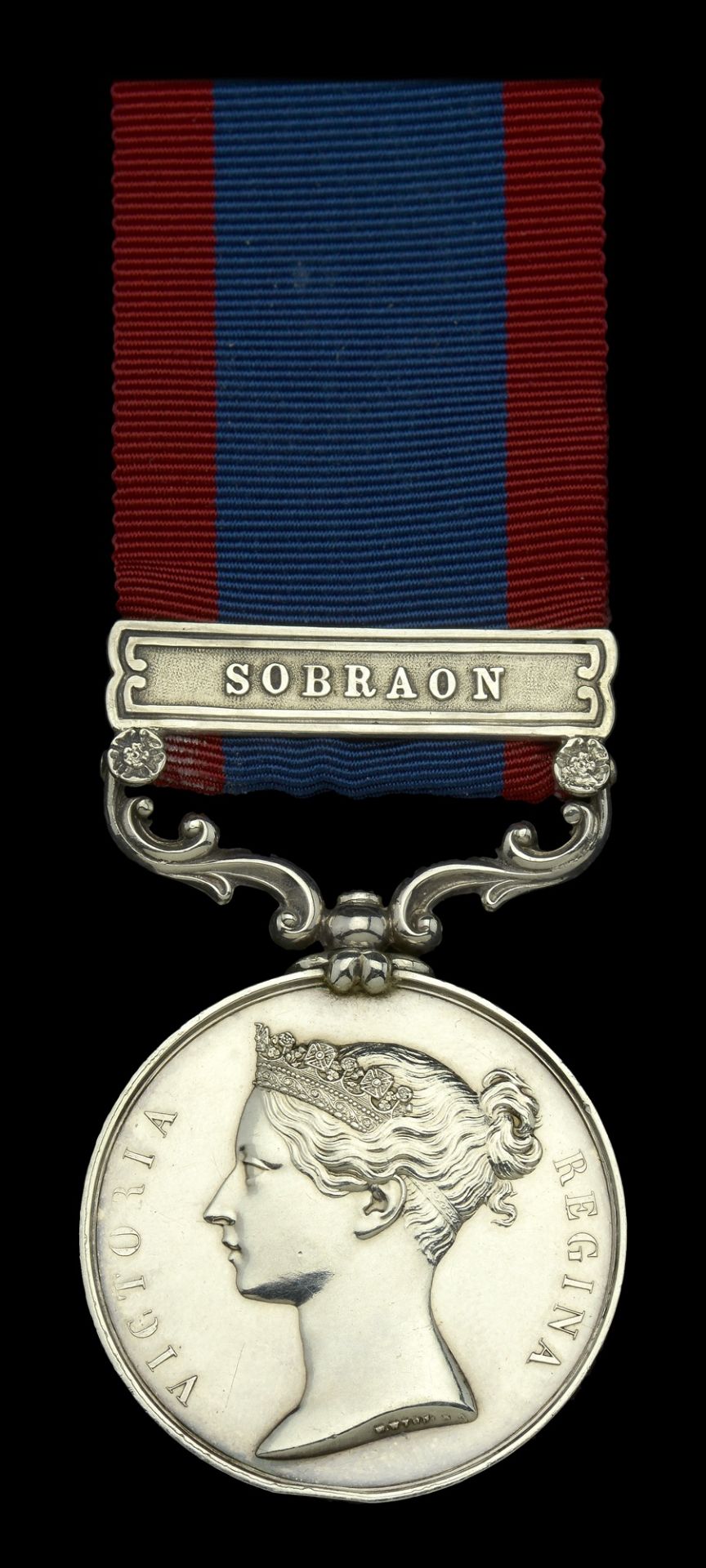 Sutlej 1845-46, for Aliwal 1846, 1 clasp, Sobraon (Thos. M. Shipworth 53rd Regt.) edge bruis...