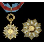 Liberia, Republic, Order of the Star of Africa, Second Class set of insignia, comprising nec...
