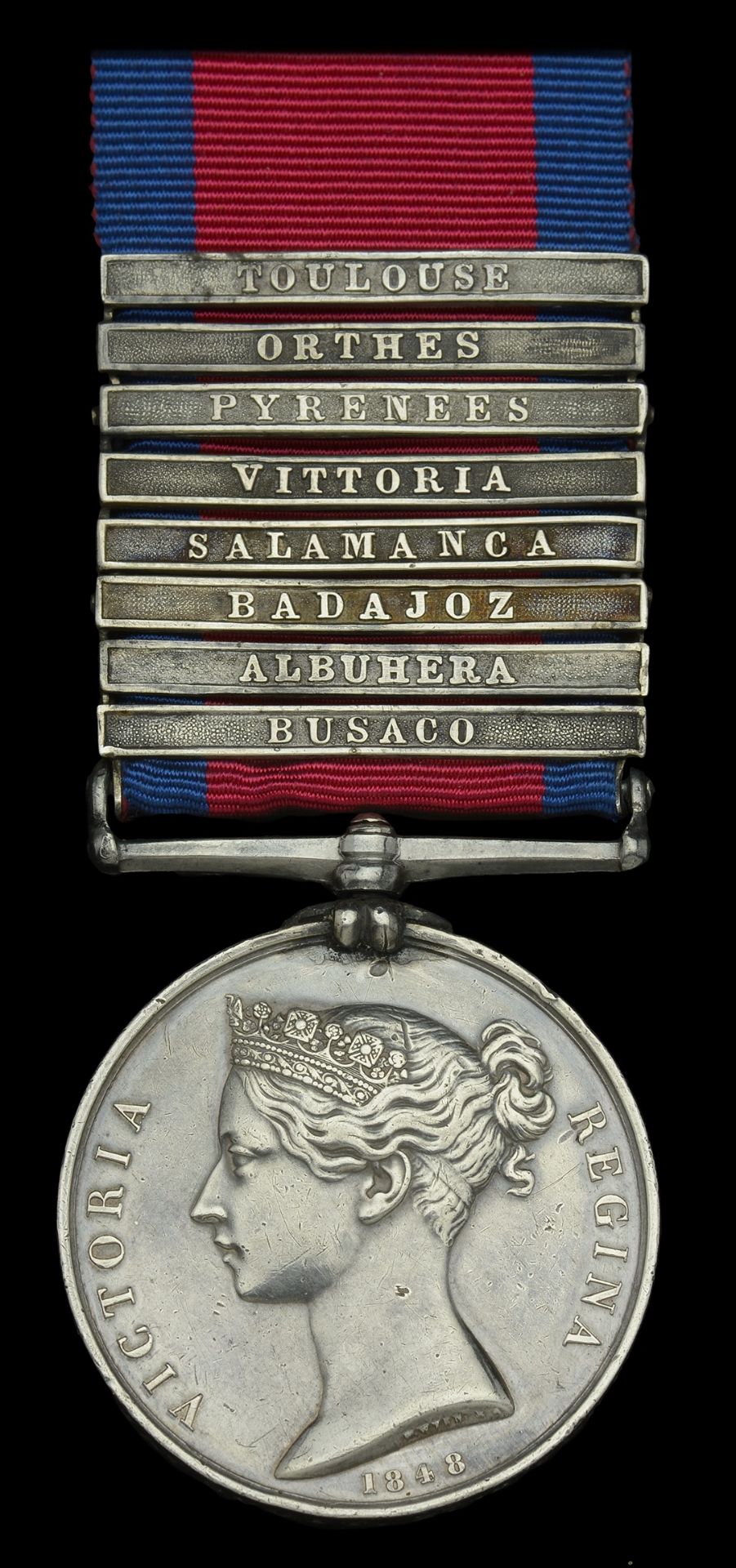 Military General Service 1793-1814, 8 clasps, Busaco, Albuhera, Badajoz, Salamanca, Vittoria...