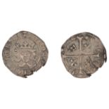 James IV (1488-1513), Penny, Second issue, type IV, rounder bust, rev. lis and crowns in ang...