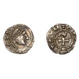 Early Anglo-Saxon Period, Sceatta, Primary series BX, type 26, diademed and draped bust righ...
