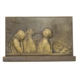 FRANCE, Saintes Femmes Allant au Calvaire, c. 1898, a uniface cast bronze plaque by J.-B.-E....