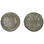 Ireland, James II, Gunmoney coinage, Sixpence, 1689 Jan:, 3.25g/12h (Timmins 1E; S 6583H). V...