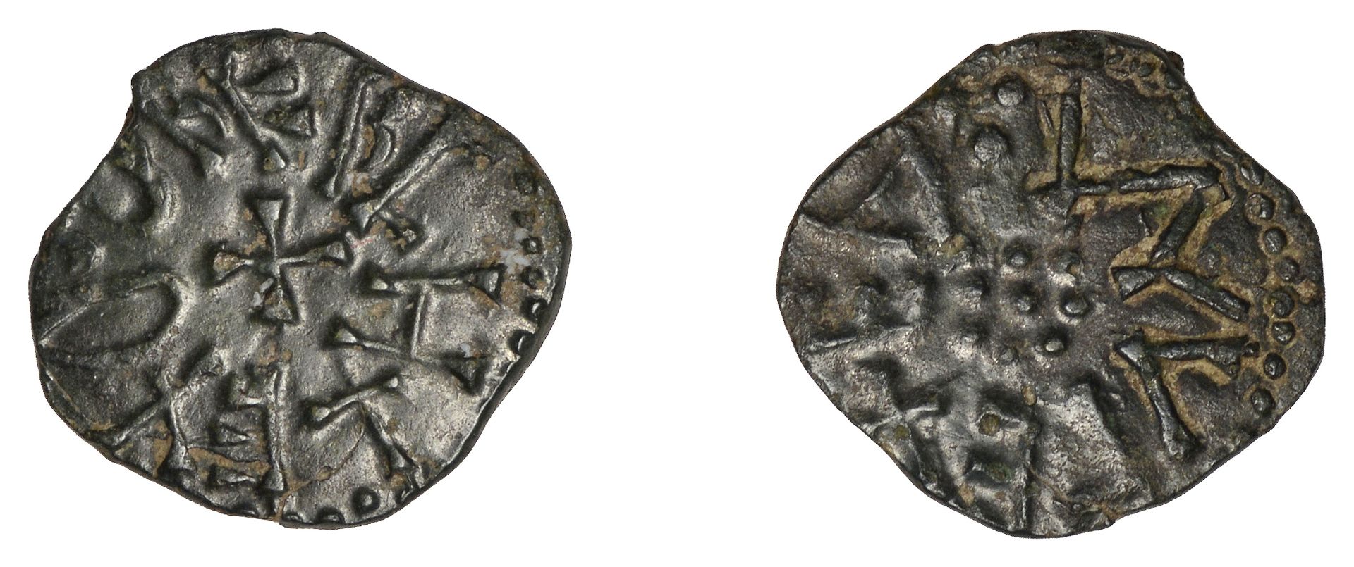Kings of Northumbria, Osberht (849-67), Styca, Eanwulf, osbebchtex around cross, rev. ea:.nn...