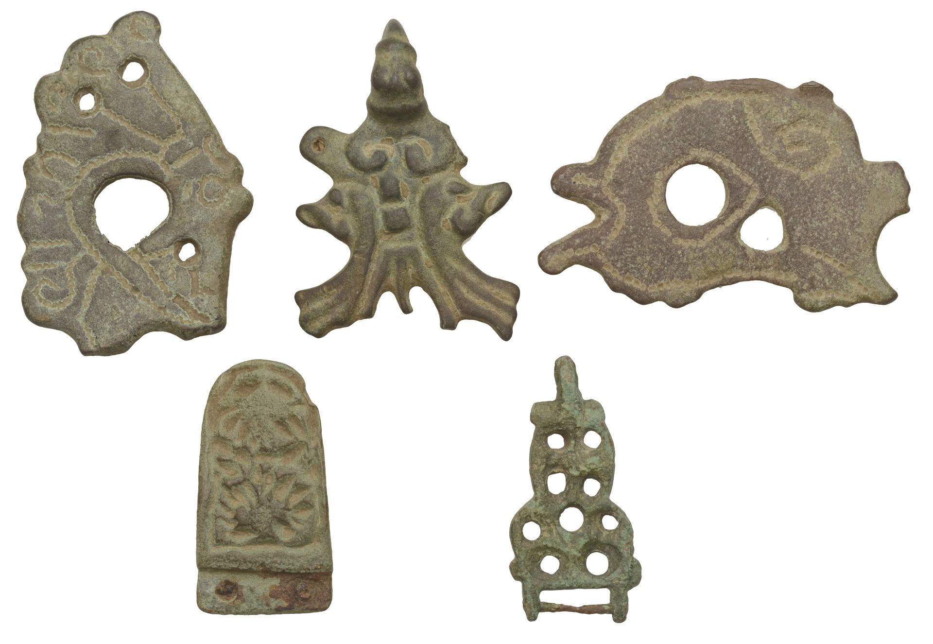 Viking, various artefacts (5), 10th-11th century, including cheek pieces (2), both fragments...