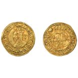 Charles I (1625-1649), Tower mint, gold Crown, Gp D, mm. tun, bust 5, reads fr and hi, 2.17g...