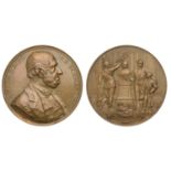 AUSTRIA, Anton Ritter von Schmerling, 1890, a bronze medal by A. Scharff, bust right, rev. M...