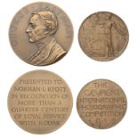 Eastman Kodak, c. 1950, a bronze award medal for 25 Years' Service by J.R. Pinches, named (N...