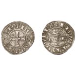 Anglo-Gallic, Edward I, after Accession (1272-1307), Denier au lÃ©opard, e in first angle, 0....