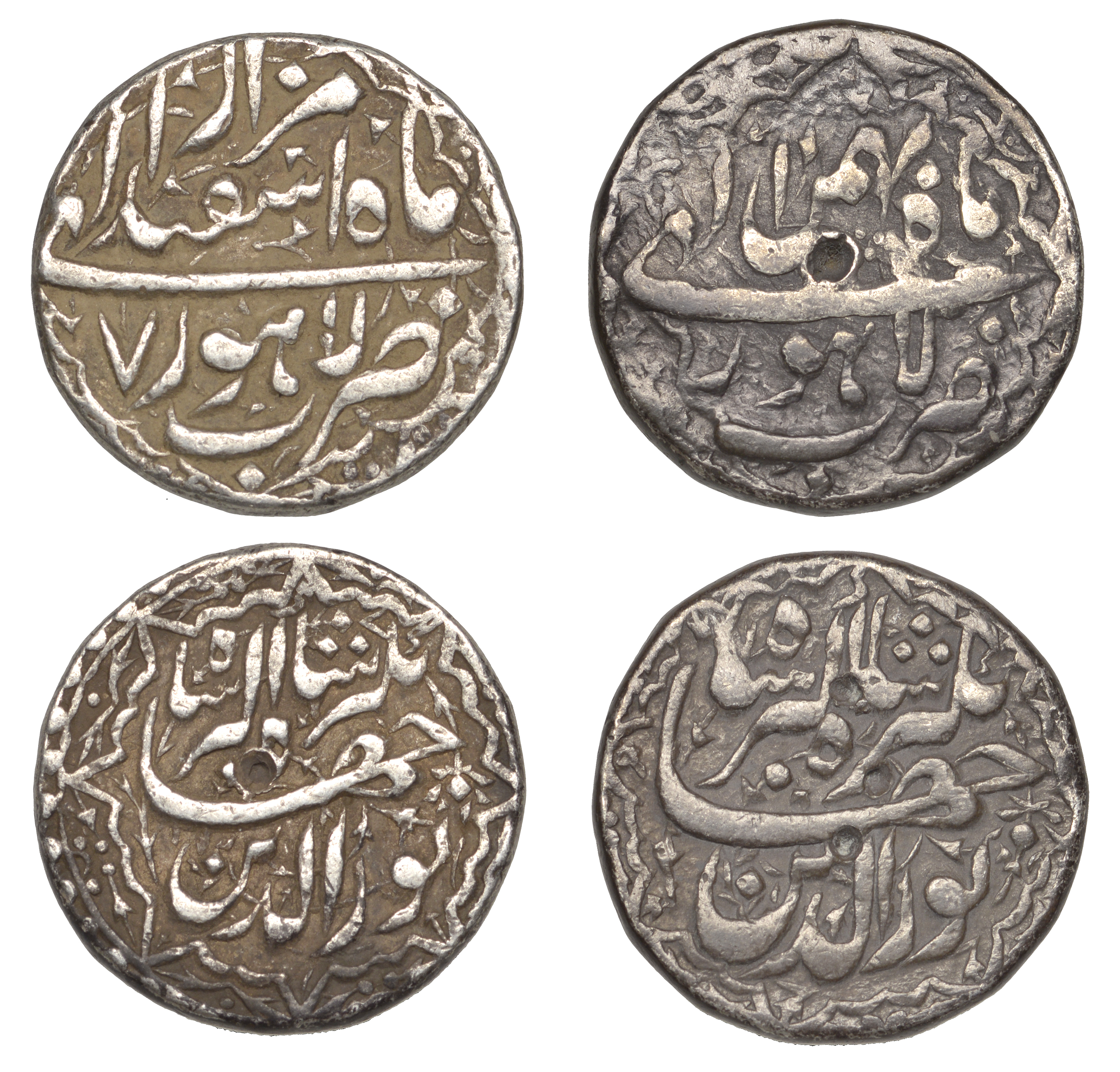 Mughal Empire, Jahangir, Rupees (2), Lahore, yr 6, Bahman, 11.30g/9h, yr 7, Isfandarmuz, 11....