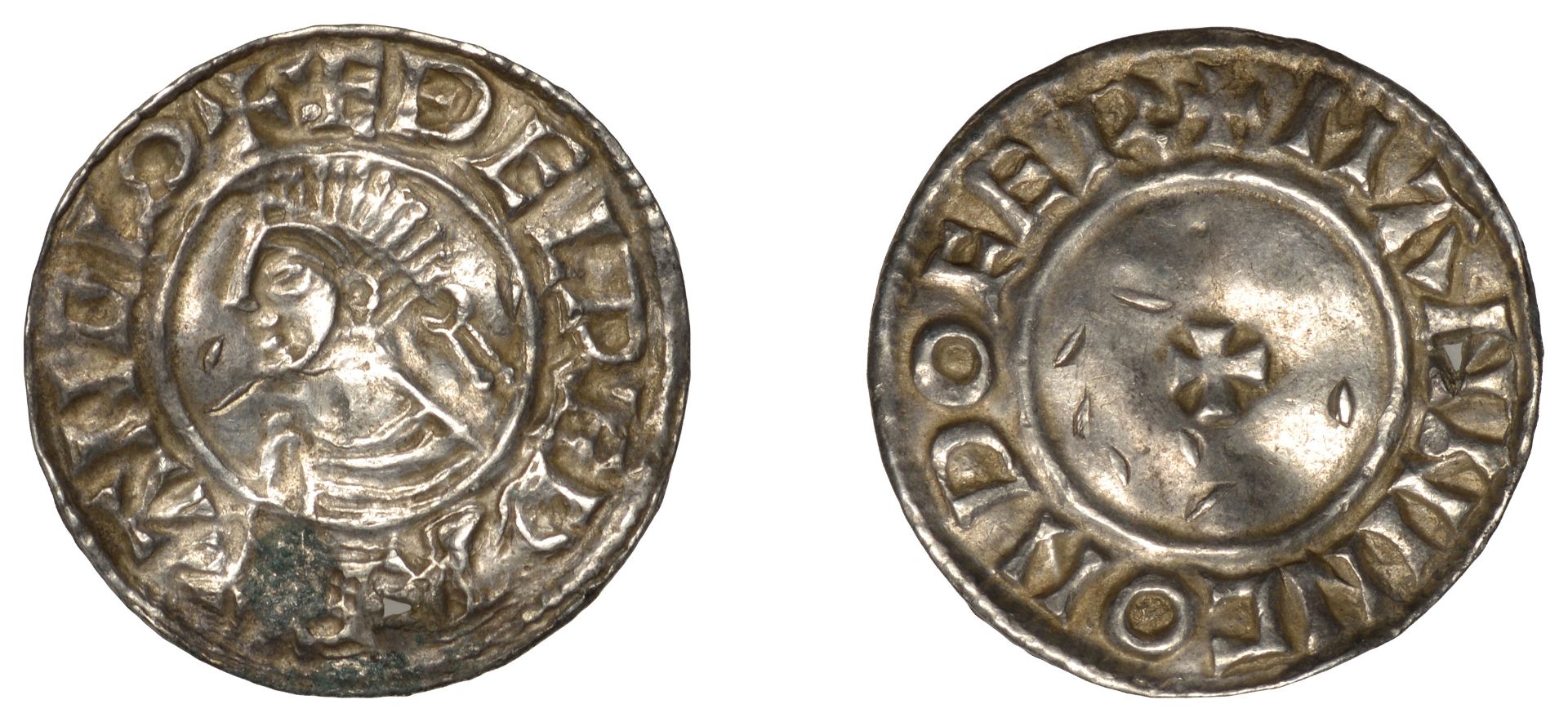 Ã†thelred II (978-1016), Penny, Last Small Cross type, Dover, Manning, manninc on dofer, Lond...