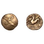 British Iron Age, TRINOVANTES, Dubnovellaunos (5 BC - 10 AD), Quarter-Stater, Trefoil type,...