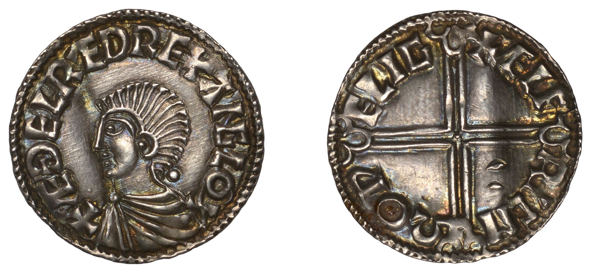 Ã†thelred II (978-1016), Penny, Long Cross type, Wallingford, Ã†lfric, Ã¦lfric mÏ‰o pelig, 1.73g...