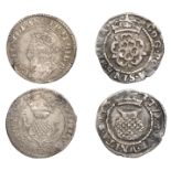 Charles I (1625-1649), First coinage, Two Shillings, mm. thistle-head, 0.98g/3h; Third coina...