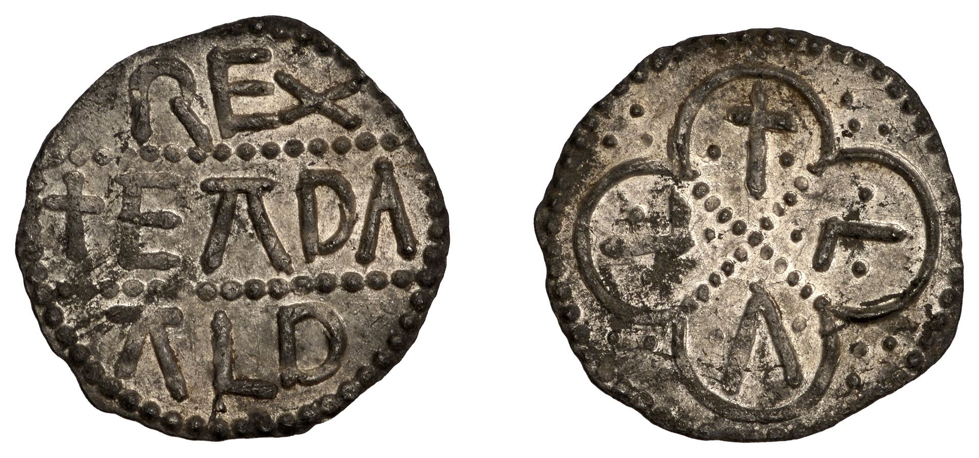 Kings of East Anglia, Eadwald (c. 798), Penny, Ipswich?, Lul, rex eada ald in three lines, r...