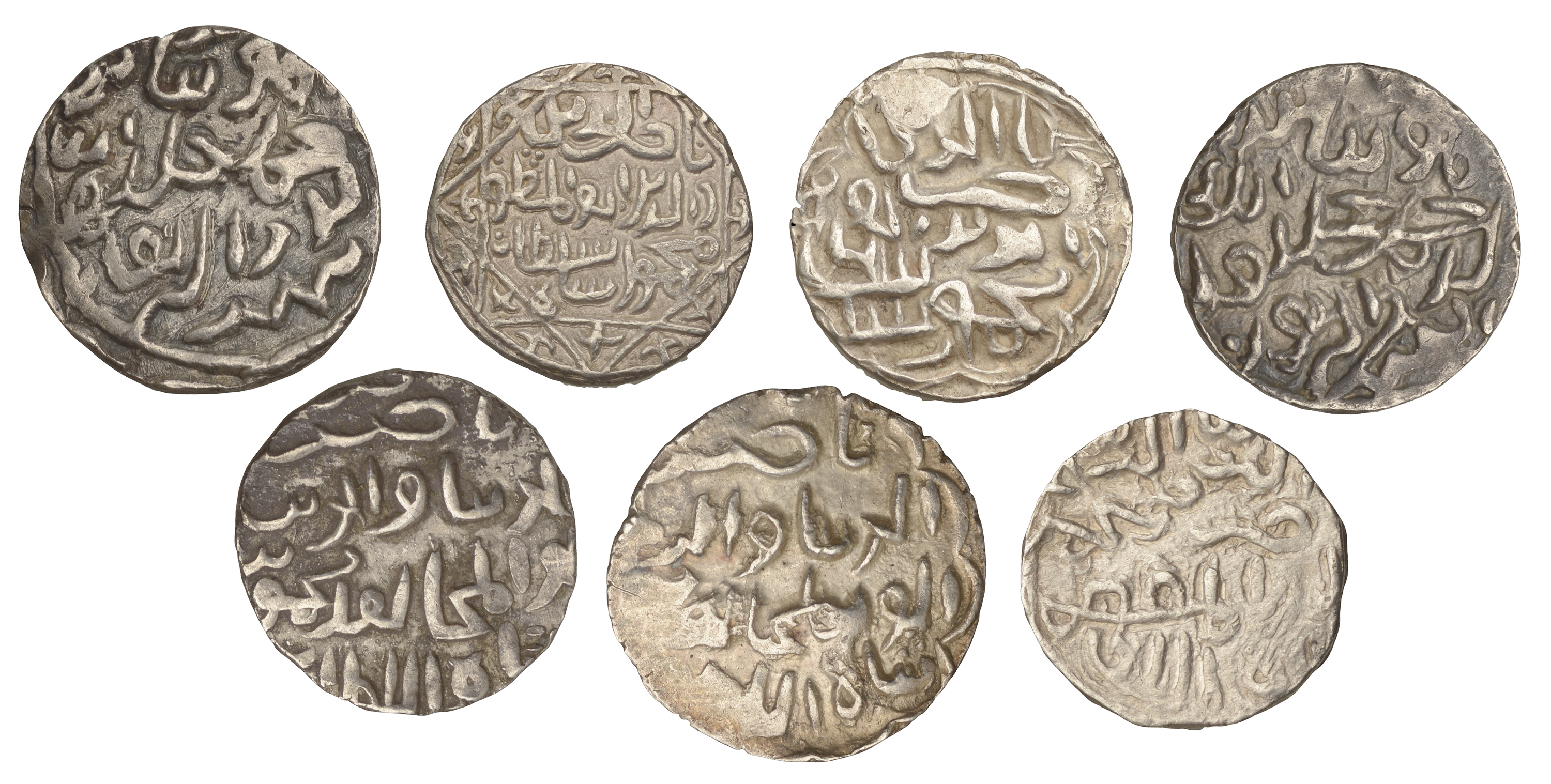 Sultans of Bengal, Nasir al-din Mahmud, Tankas (7), mint and date off flan, obv. legend in m... - Image 2 of 2