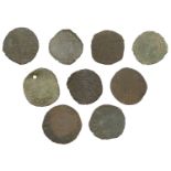 Ireland, Elizabeth I, Base issue, Pennies (9), 1601-2, various mms (S 6510; DF 255) [9]. Var...