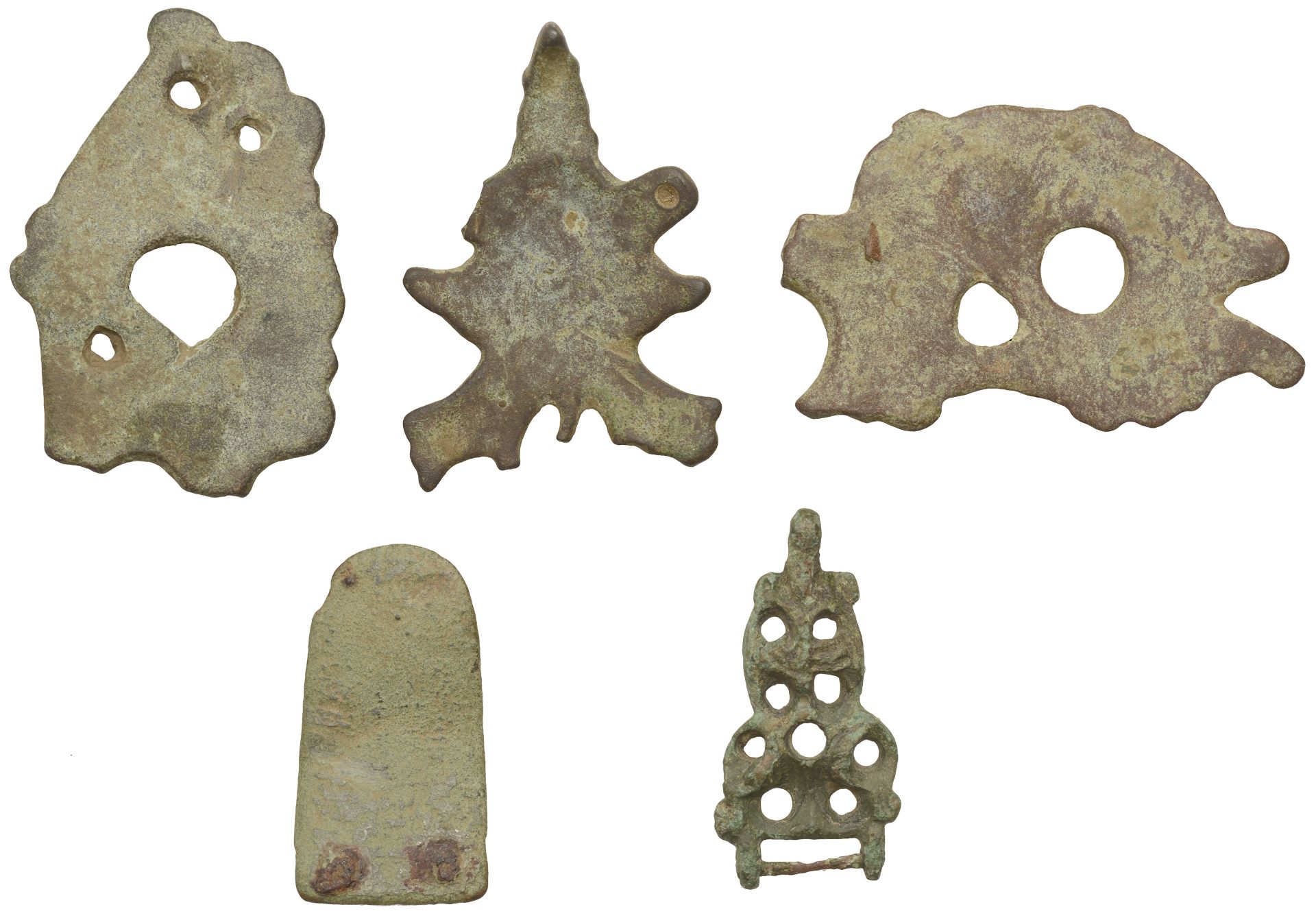 Viking, various artefacts (5), 10th-11th century, including cheek pieces (2), both fragments... - Image 2 of 2