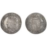 Charles I (1625-1649), Third coinage, Briot's issue, Twelve Shillings, signed b both sides,...