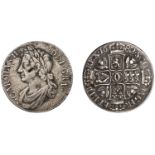 Charles II (1649-1685), Second coinage, Dollar, 1682, f before bust, pellet stops including...