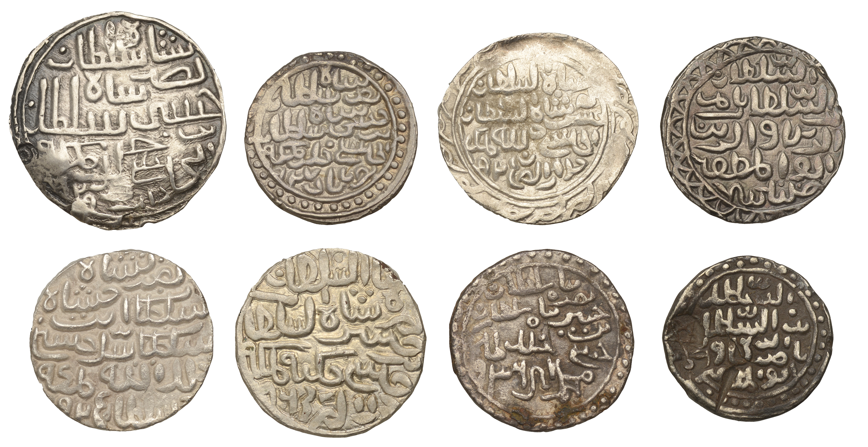 Sultans of Bengal, Nasir al-din Nusrat, Tankas (8), Dar al-Darb 929h (GG B805); Dar al-Darb...