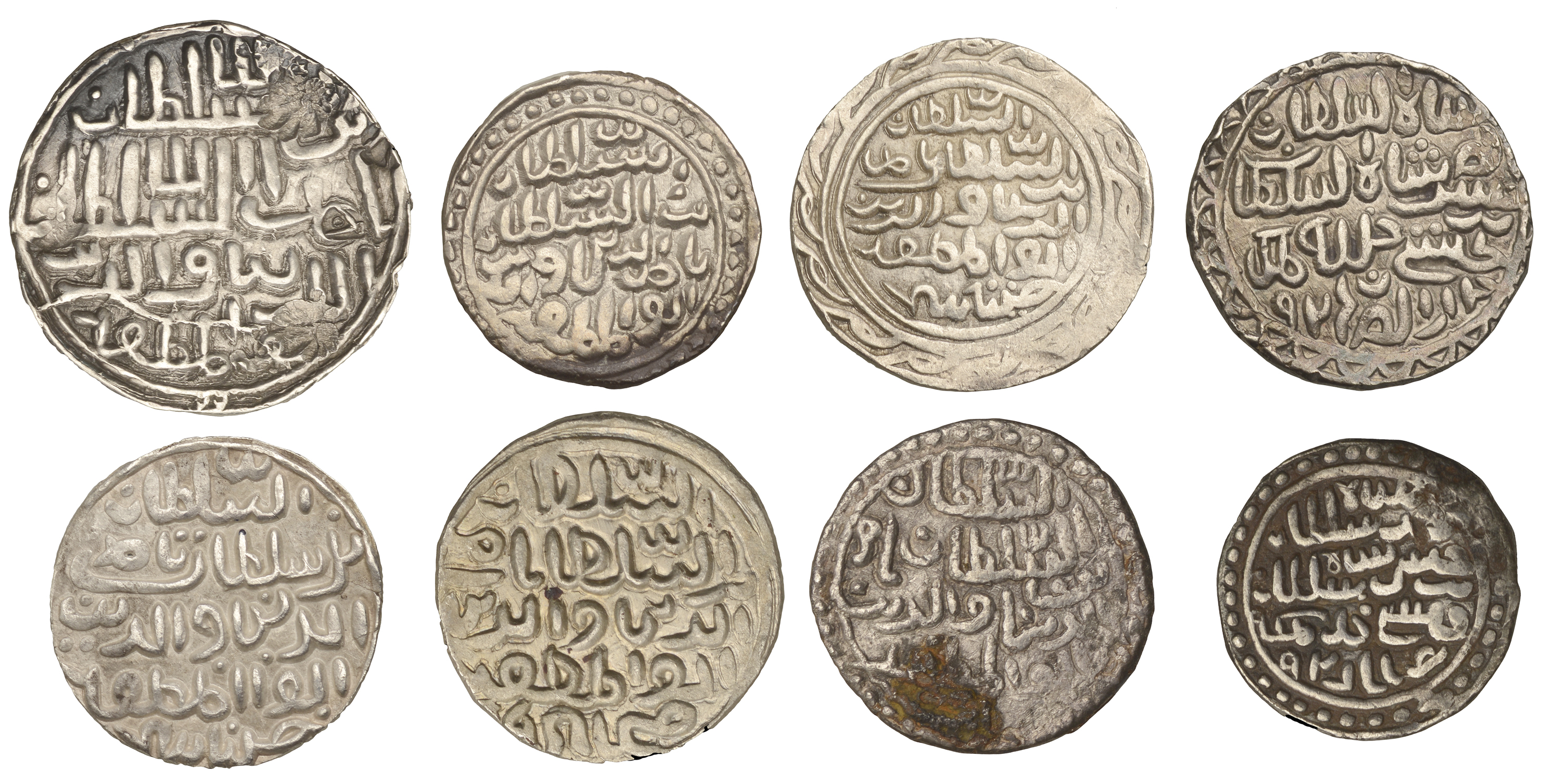 Sultans of Bengal, Nasir al-din Nusrat, Tankas (8), Dar al-Darb 929h (GG B805); Dar al-Darb... - Image 2 of 2